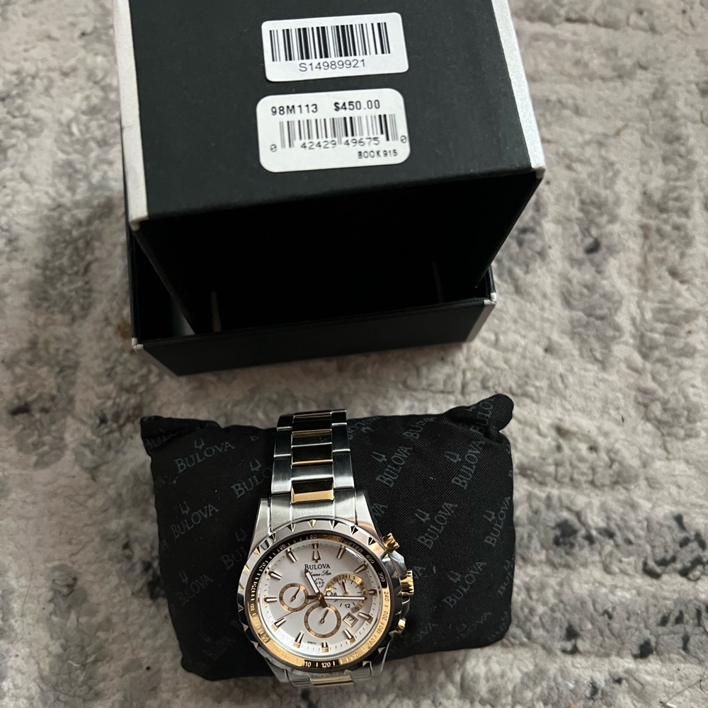 Bulova Gold and Silver Chronograph Watch - Picture 2 of 2